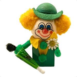 Dom Cafe Mainz Germany DECOUPAGE CLOWN BOX Irish Green Umbrella 1792 Cake Shop